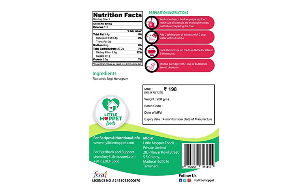 Little Moppet Foods Get Trim Health Mix    Pack  200 grams